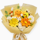 YSHomy Crochet Sunflower & Bee Bouquet with Yellow Wrapping
